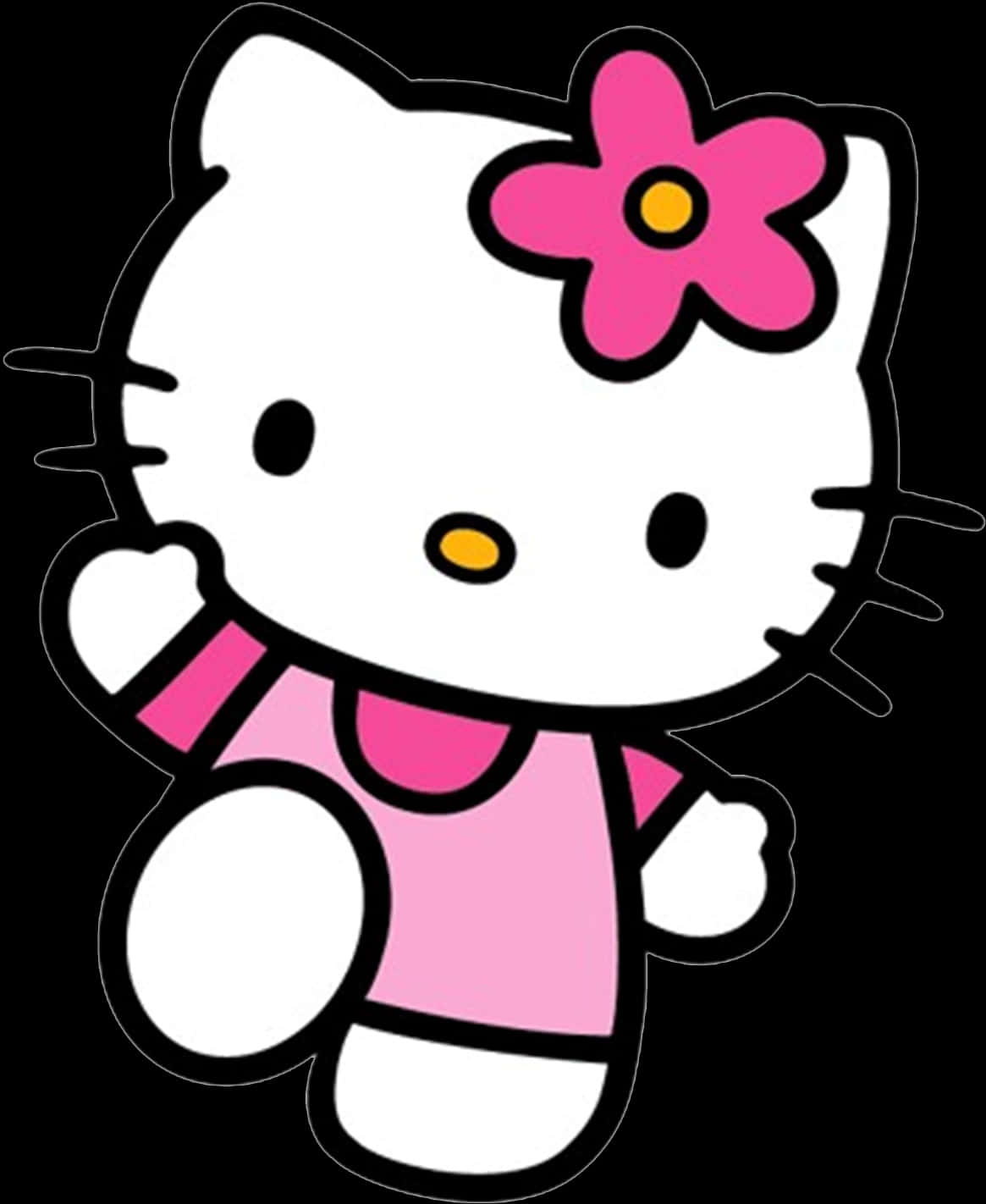 Hello Kitty 粉色服裝花朵 壁紙
