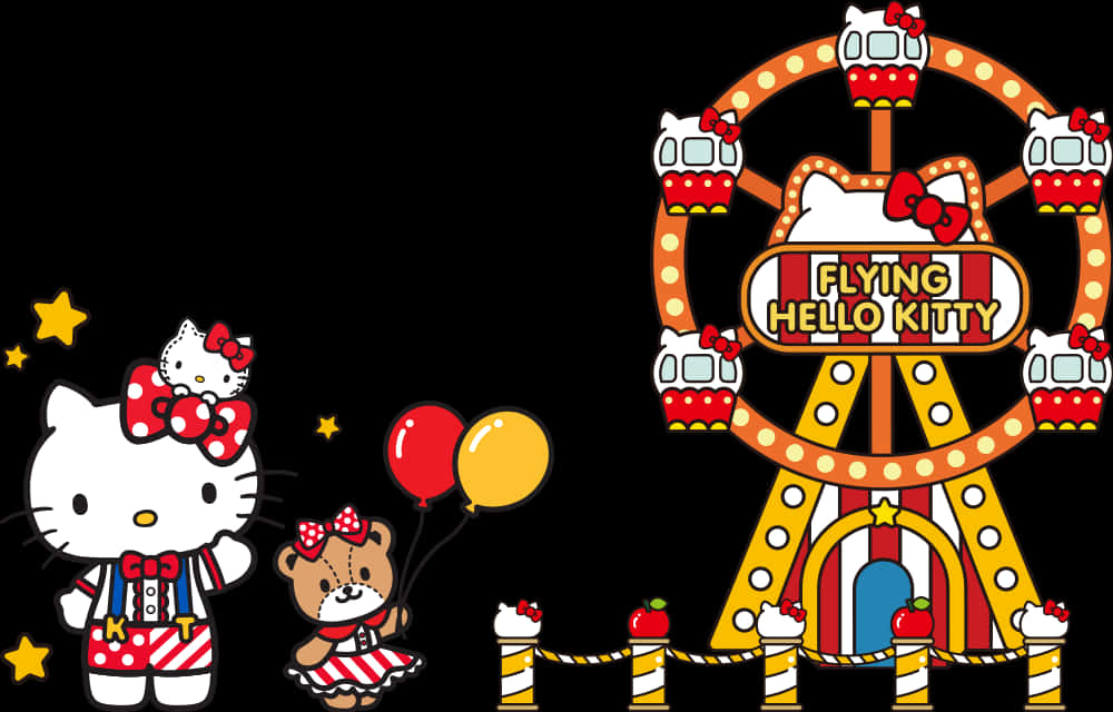 飛行Hello Kitty嘉年華主題 壁紙