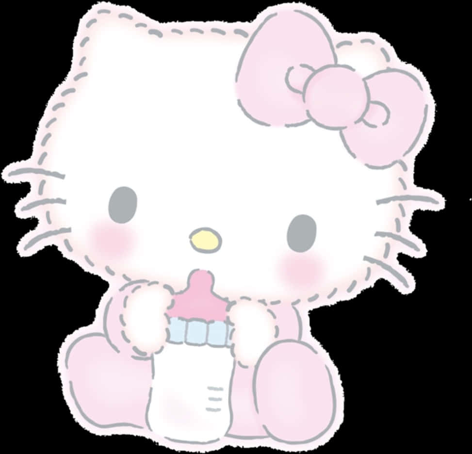 Hello Kitty 喝牛奶 壁紙