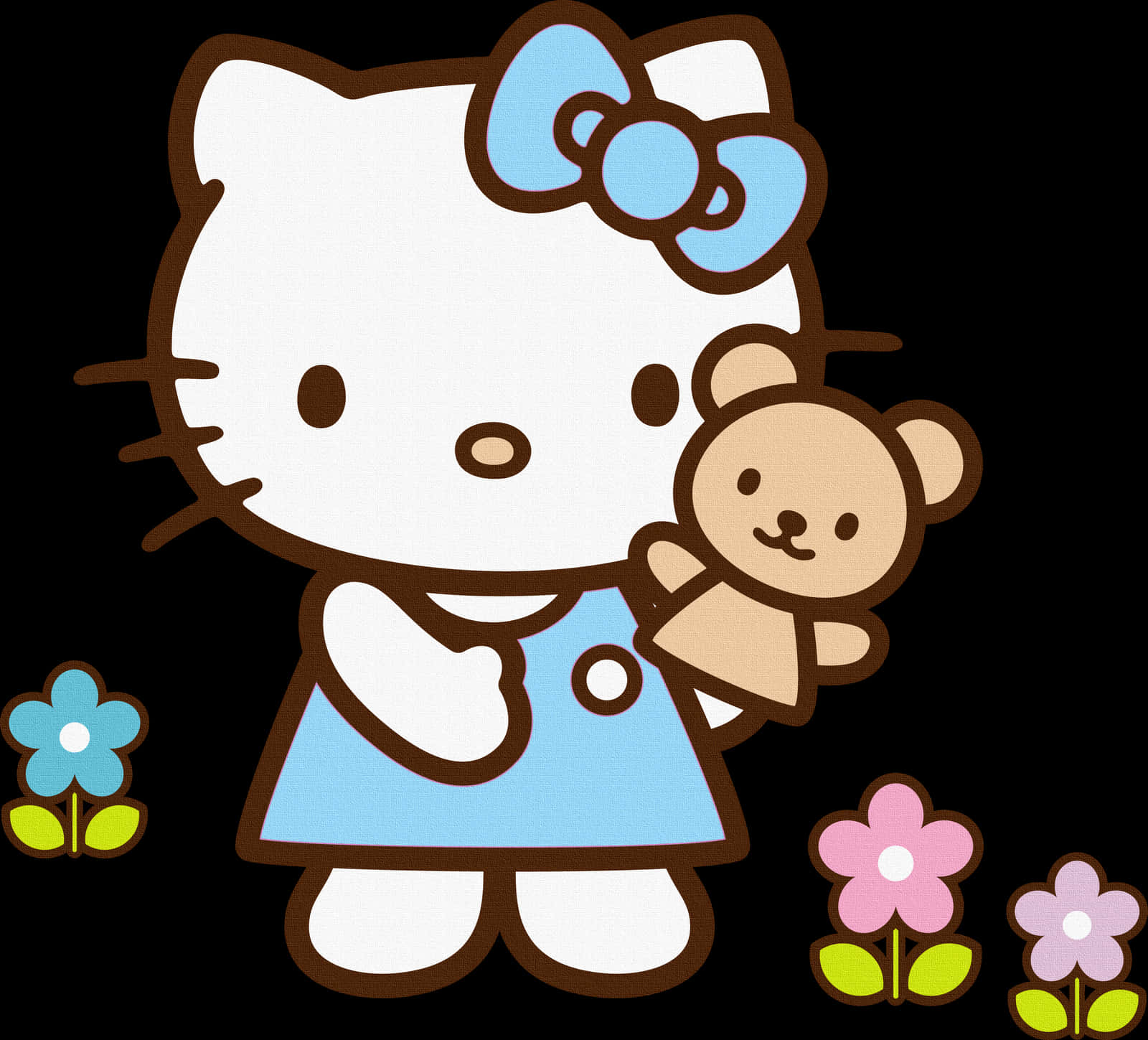 Hello Kitty 與泰迪熊 壁紙