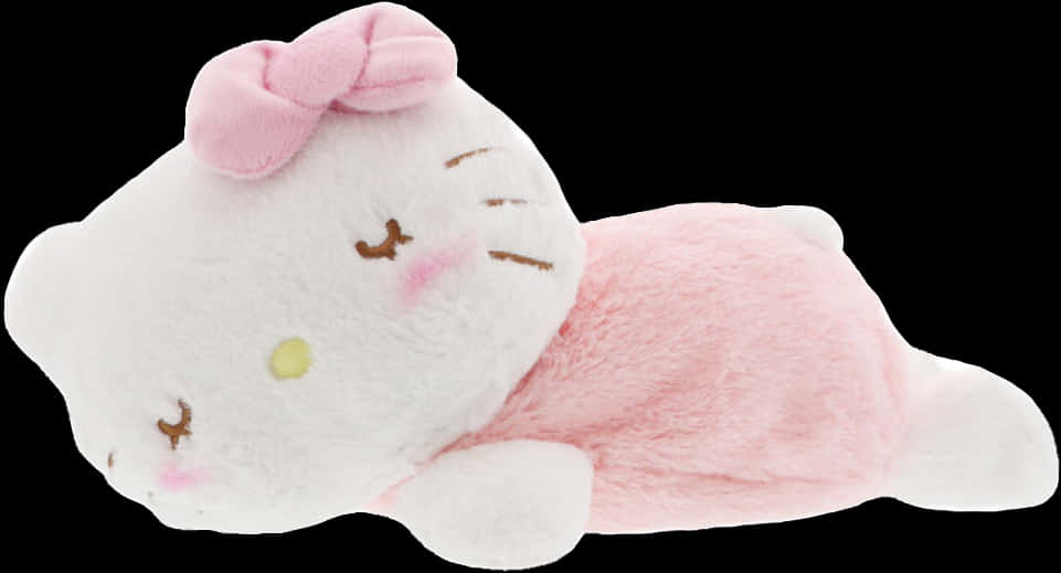 Hello Kitty 絨毛娃娃躺臥姿 壁紙