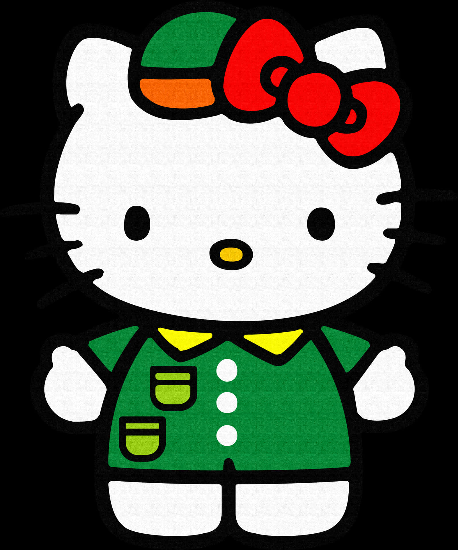 Hello Kitty 綠色服裝 — Hello Kitty 壁紙