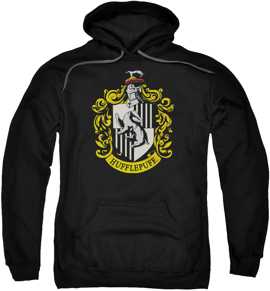 Hufflepuff學院黑色連帽上衣 壁紙