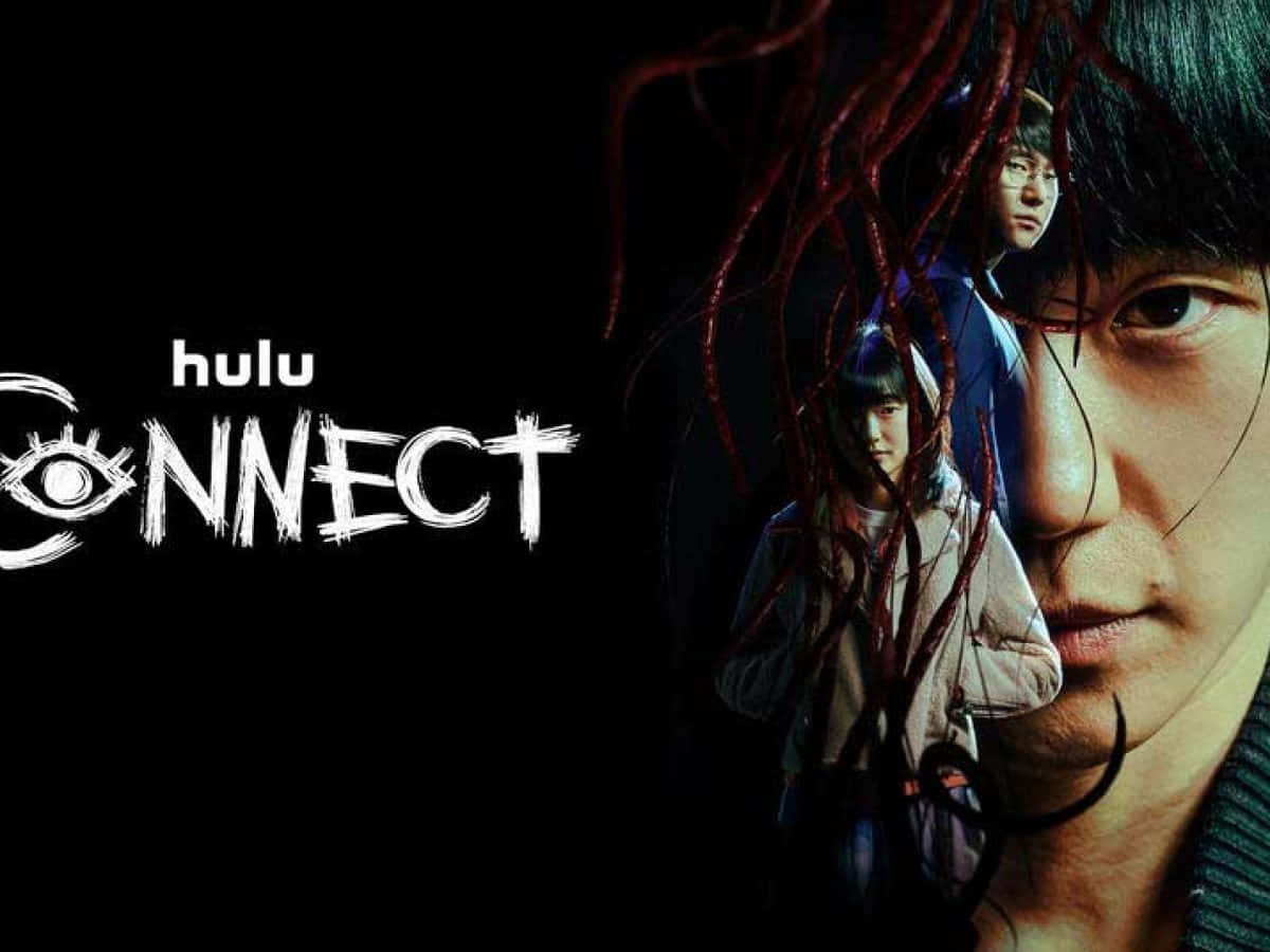 葫蘆 桌布 壁紙 — Hulu《Connect》的黑暗宣傳海報，三個角色在黑色背景上糾纏在紅色藤蔓中。