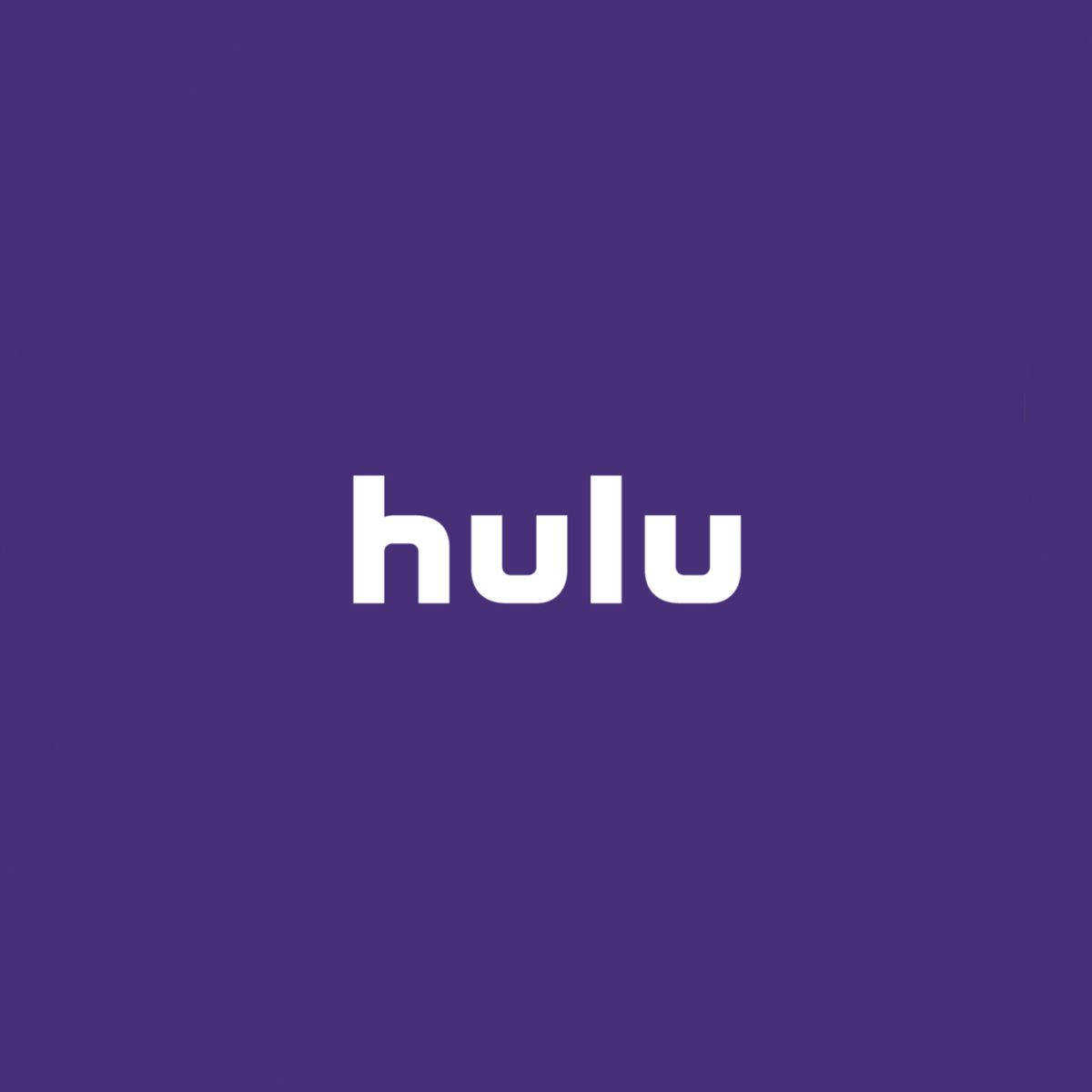Hulu 桌布 壁紙 — Hulu 標誌以白色小寫字母居中顯示在純紫色背景上。