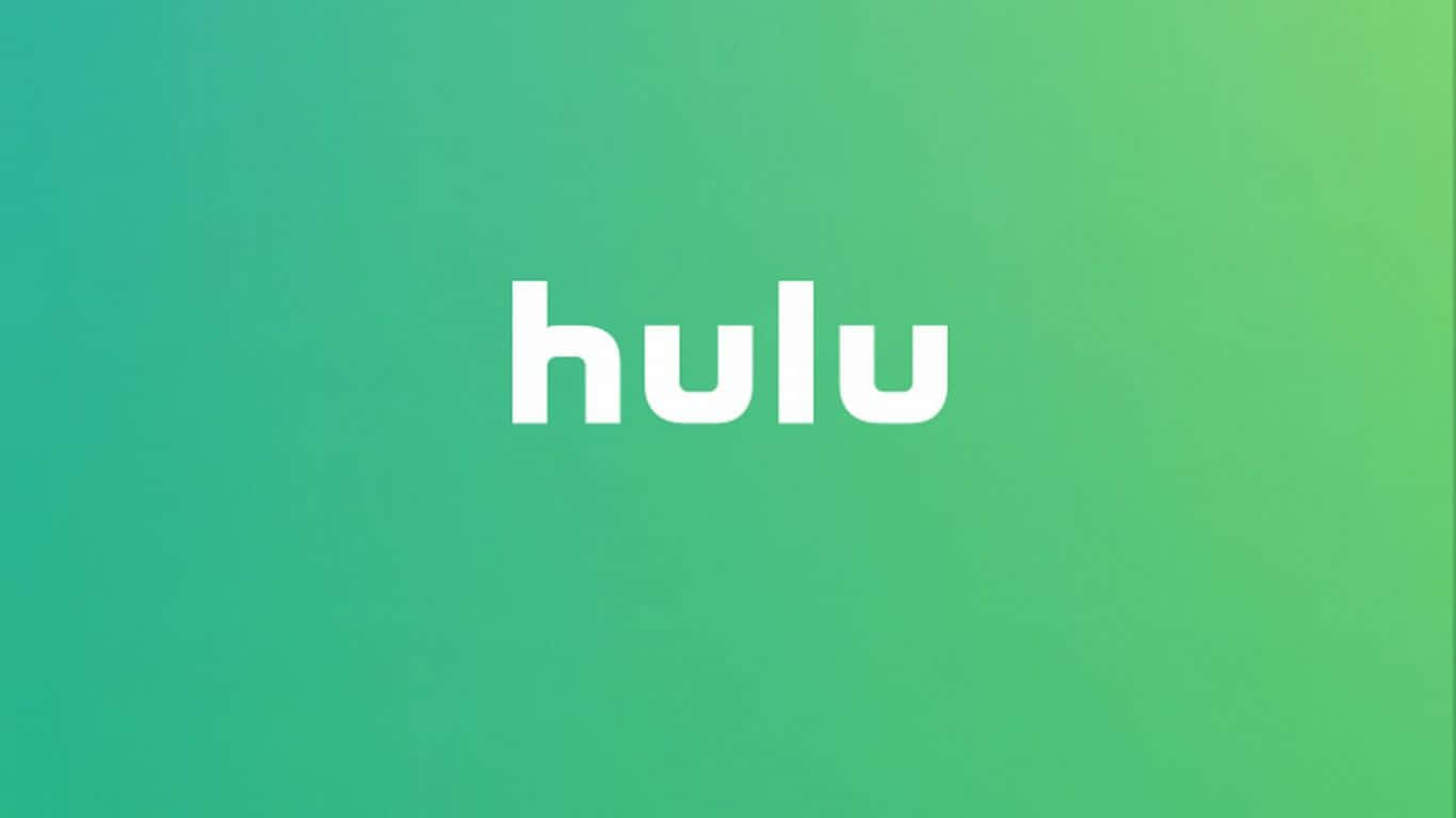 Hulu 桌布 壁紙 — Hulu 標誌以白色小寫字母居中顯示在從藍綠色到萊姆綠的平滑漸變背景上。