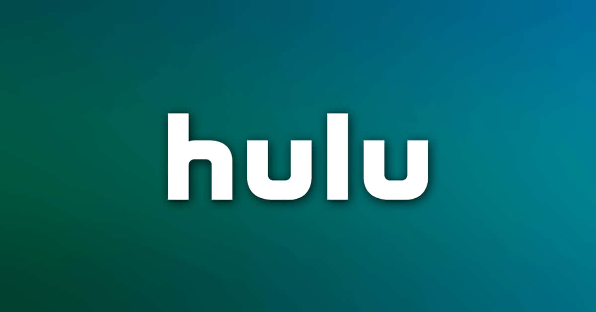 Hulu 桌布 壁紙 — Hulu 標誌以粗體白色字母居中顯示在漸變青綠色背景上。