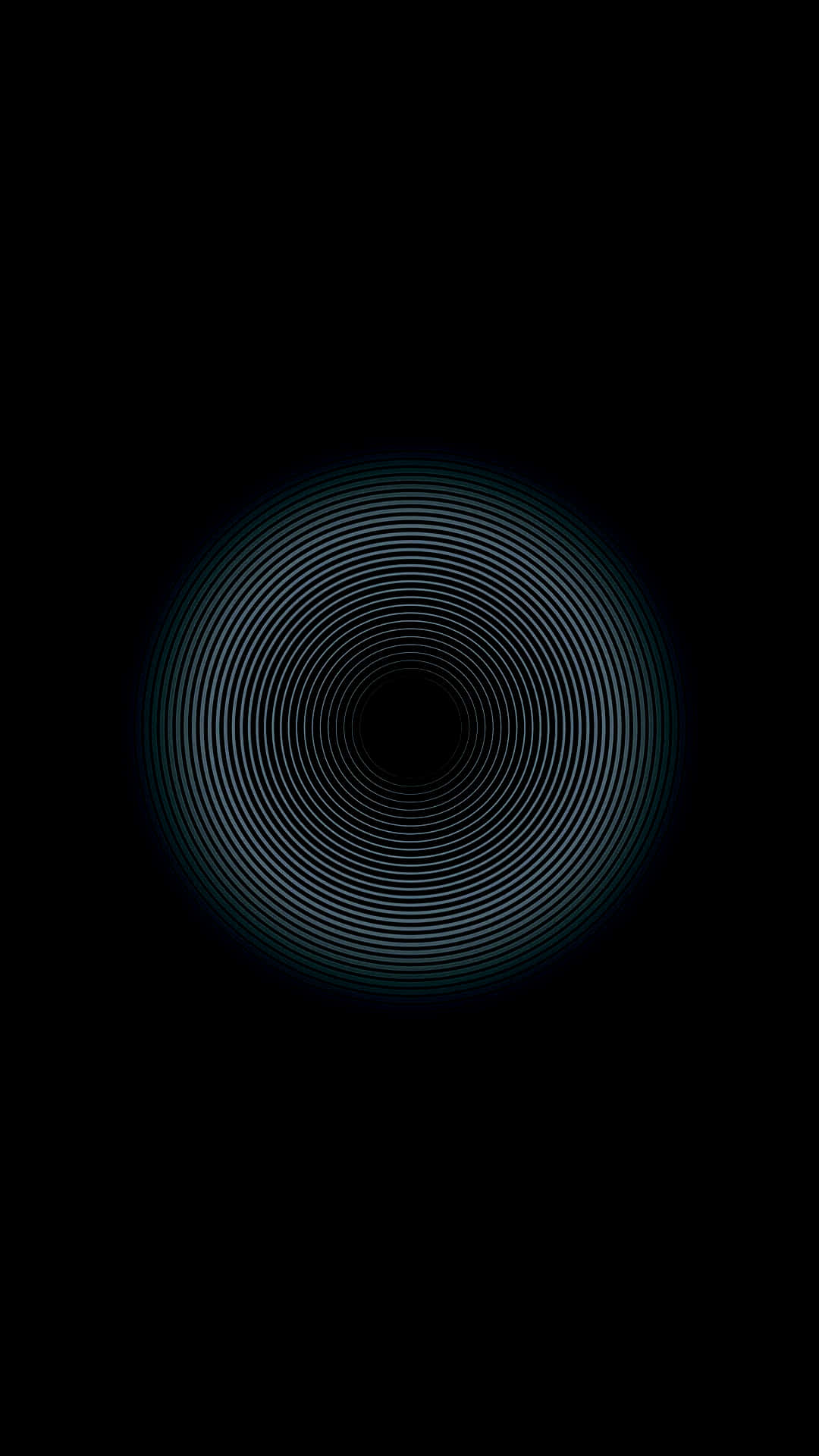 黑色背景上的發光同心圓創造出迷人的數位圖案。 — Amoled 壁紙