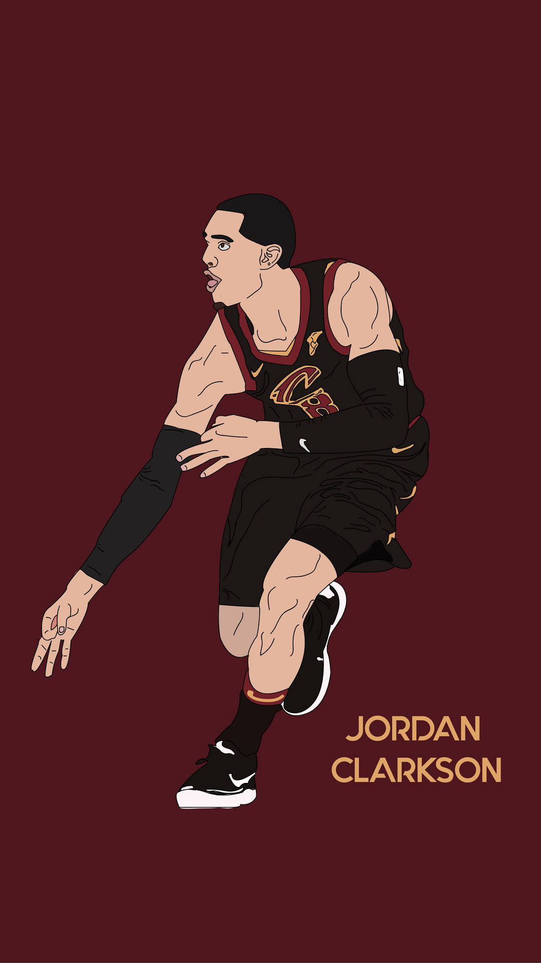 籃球運動員 Jordan Clarkson 穿著球隊制服擺出動作姿勢。 — NBA 壁紙