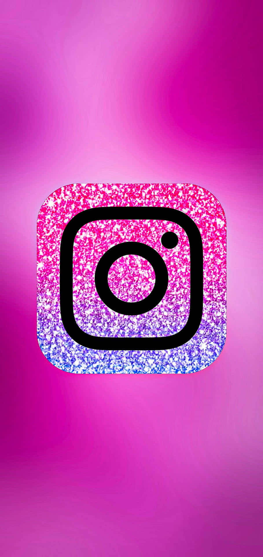 桌布 壁紙 — Instagram 標誌，帶有閃粉粉紅和紫色漸變背景。