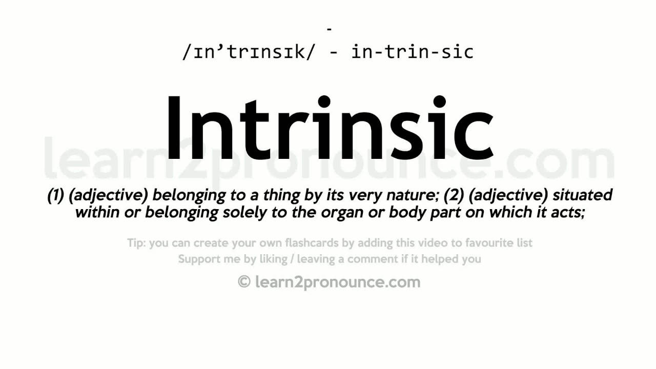 Learning 桌布 壁紙 — 「intrinsic」一詞的極簡字典定義，以粗體黑色文字顯示在純白色背景上。