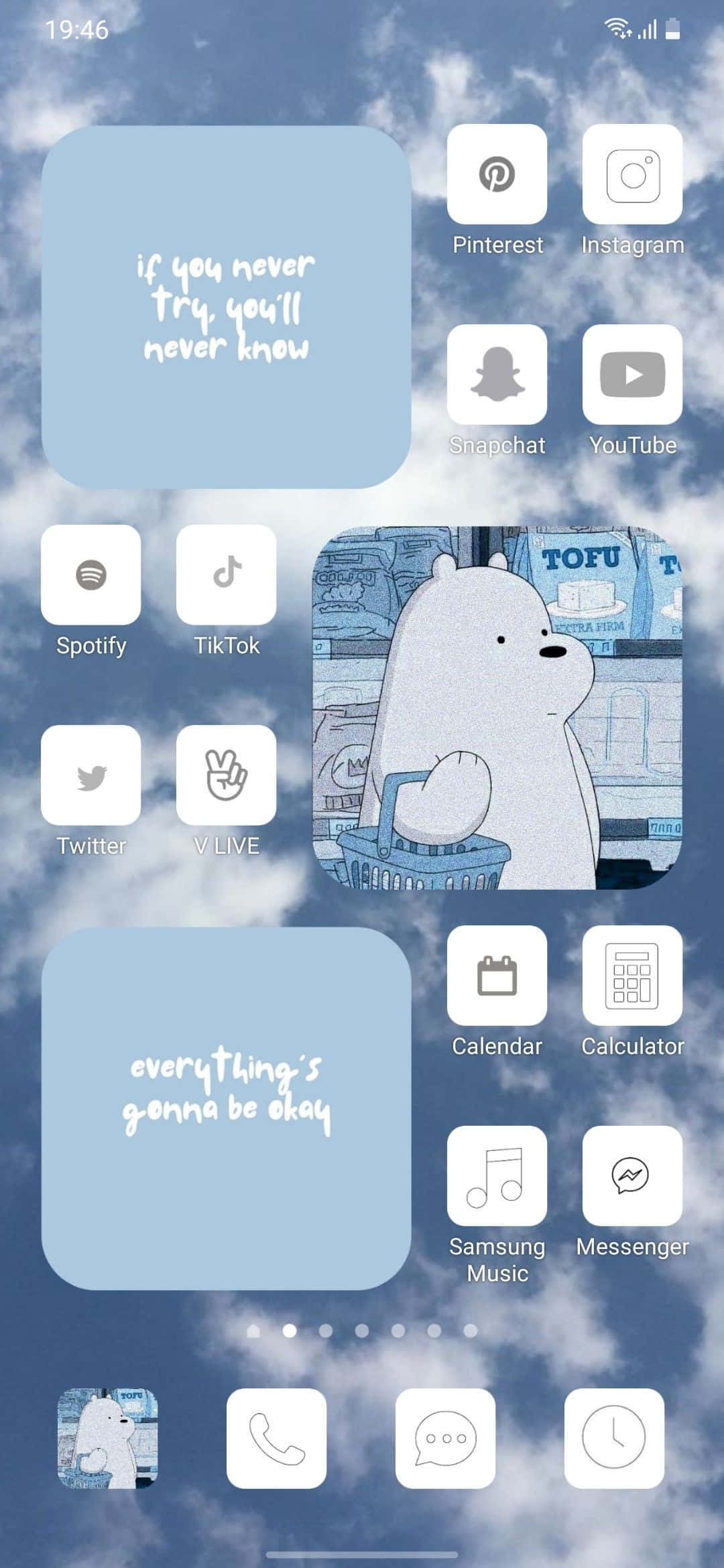 一張 iOS 應用程式的螢幕截圖，畫面有一隻熊和天空 壁紙