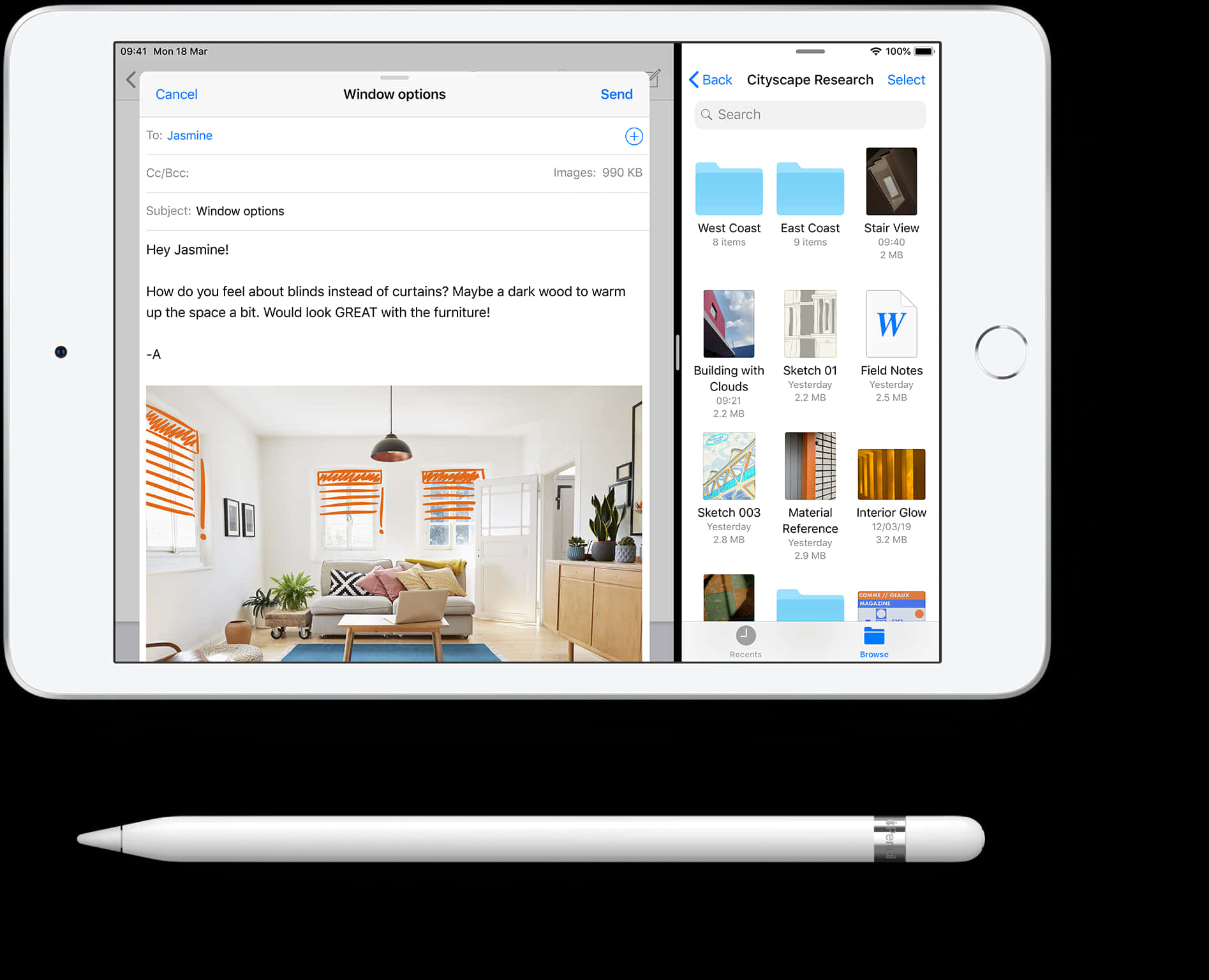 iPad 郵件室內設計概念 壁紙