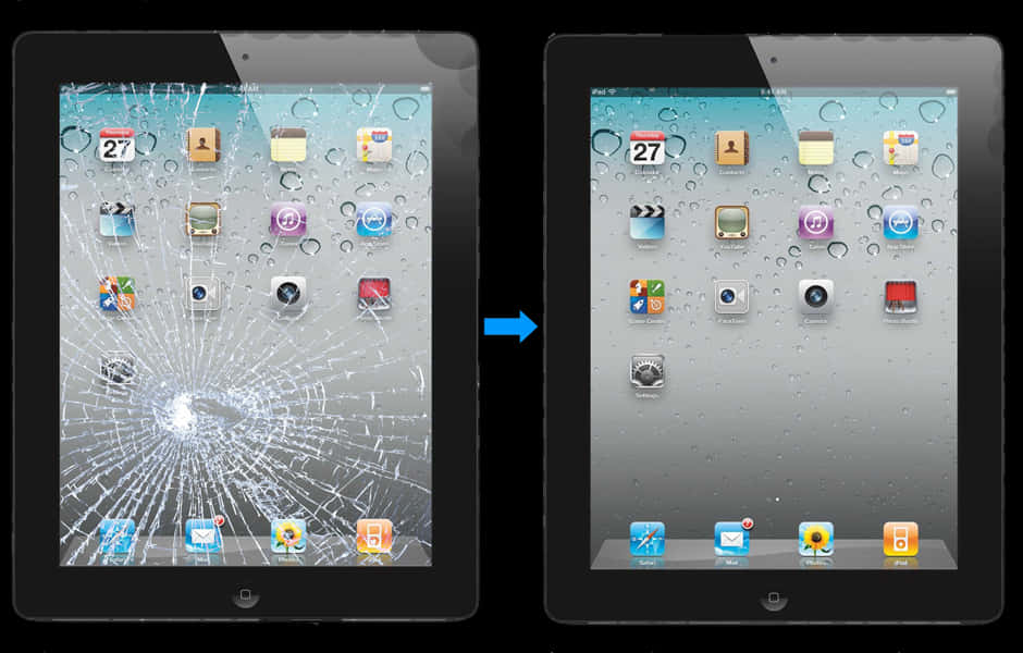 iPad 屏幕修復前後對比 壁紙