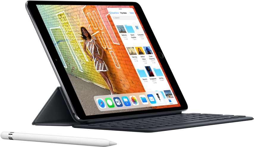 iPad Pro 搭配智慧鍵盤與 Apple Pencil 壁紙