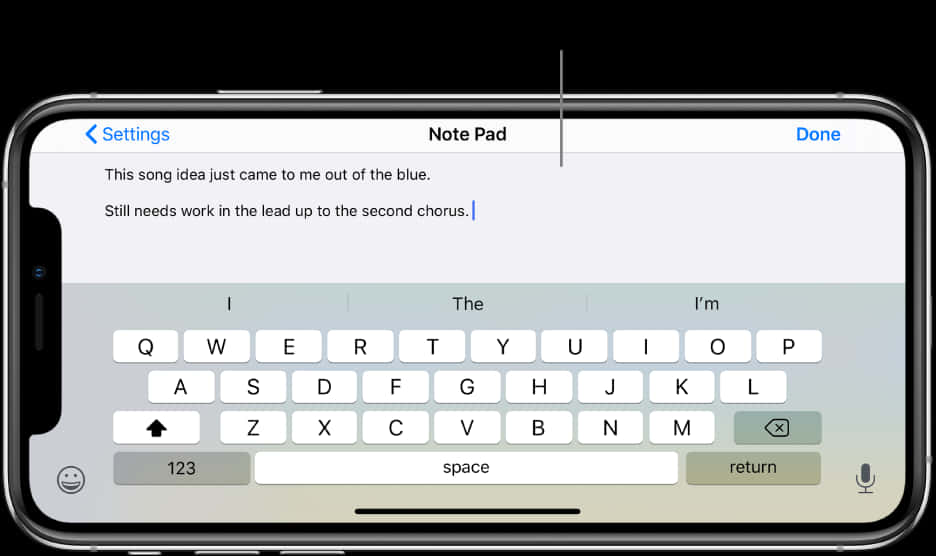 iPhone 12 記事本 App 創作歌曲 — iPhone 12 壁紙