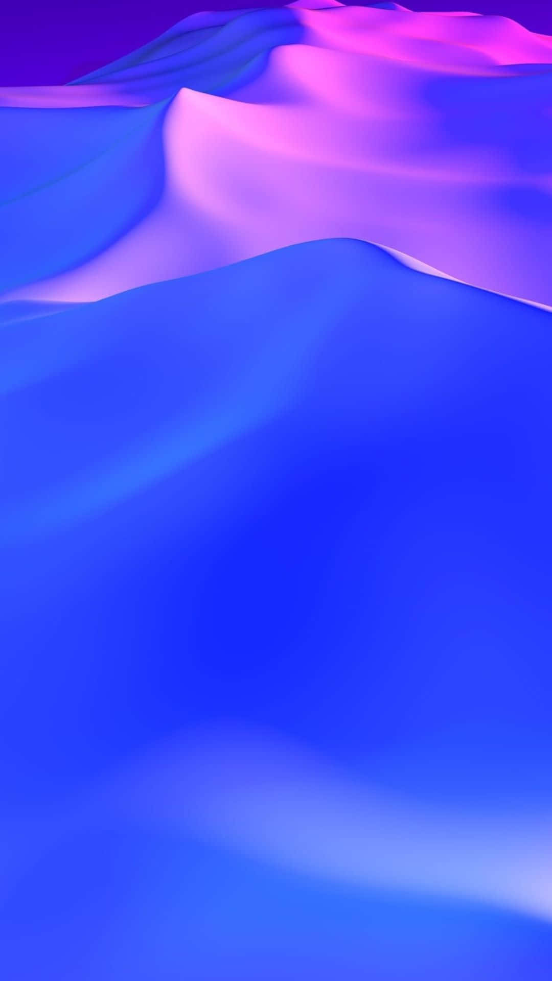 iPhone 8 Plus——來自 Apple 的卓越科技 壁紙 — 深藍色和發光洋紅色波浪的流動數位布料，帶有柔和的高光和順滑的漸變。
