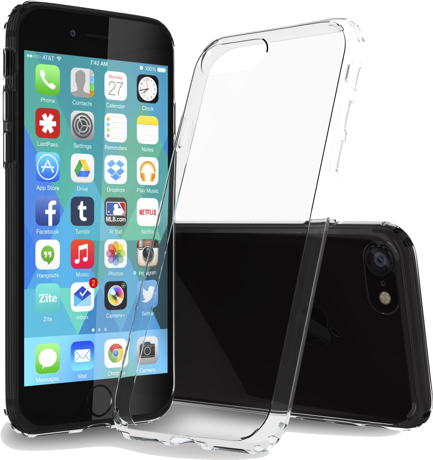 iPhone搭配透明保護殼樣機 壁紙