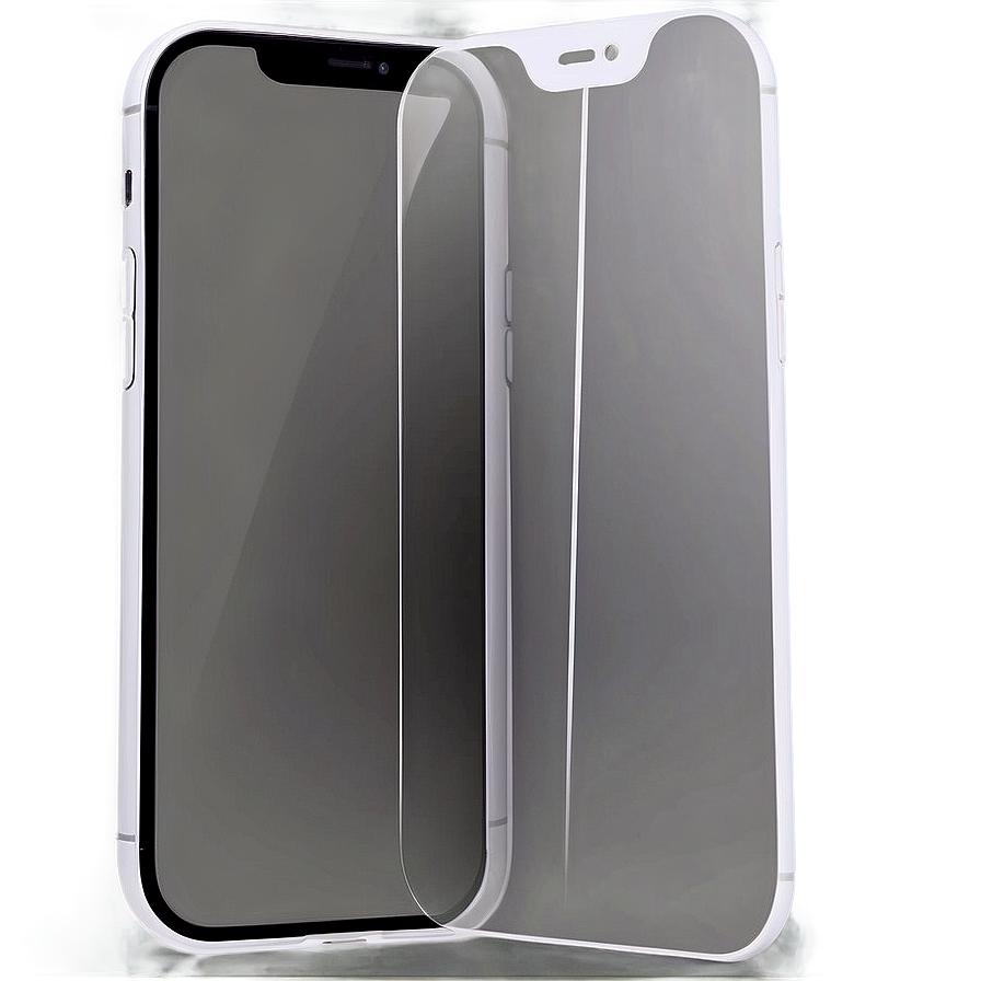 白色iPhone配透明螢幕保護貼，在灰色背景上展示。 — iPhone 11 壁紙