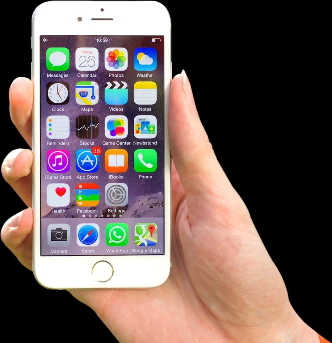 手持iPhone展示應用程式 壁紙