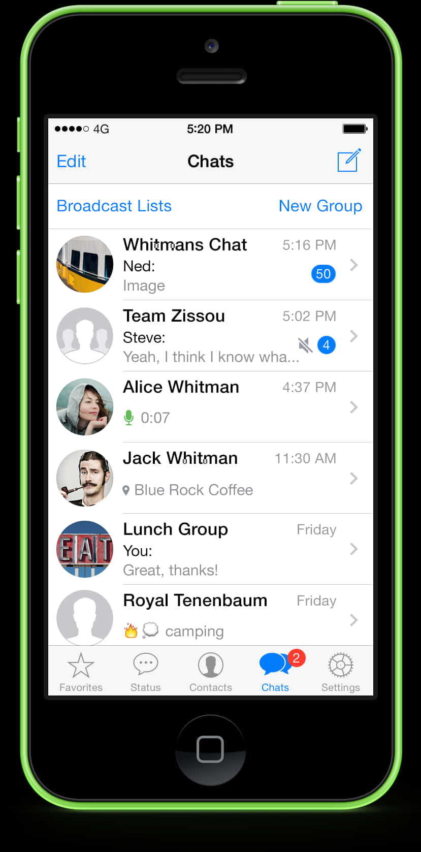 WhatsApp 聊天 桌布 壁紙 — iPhone 螢幕顯示聊天應用程式，包含多個對話線程和通知徽章。