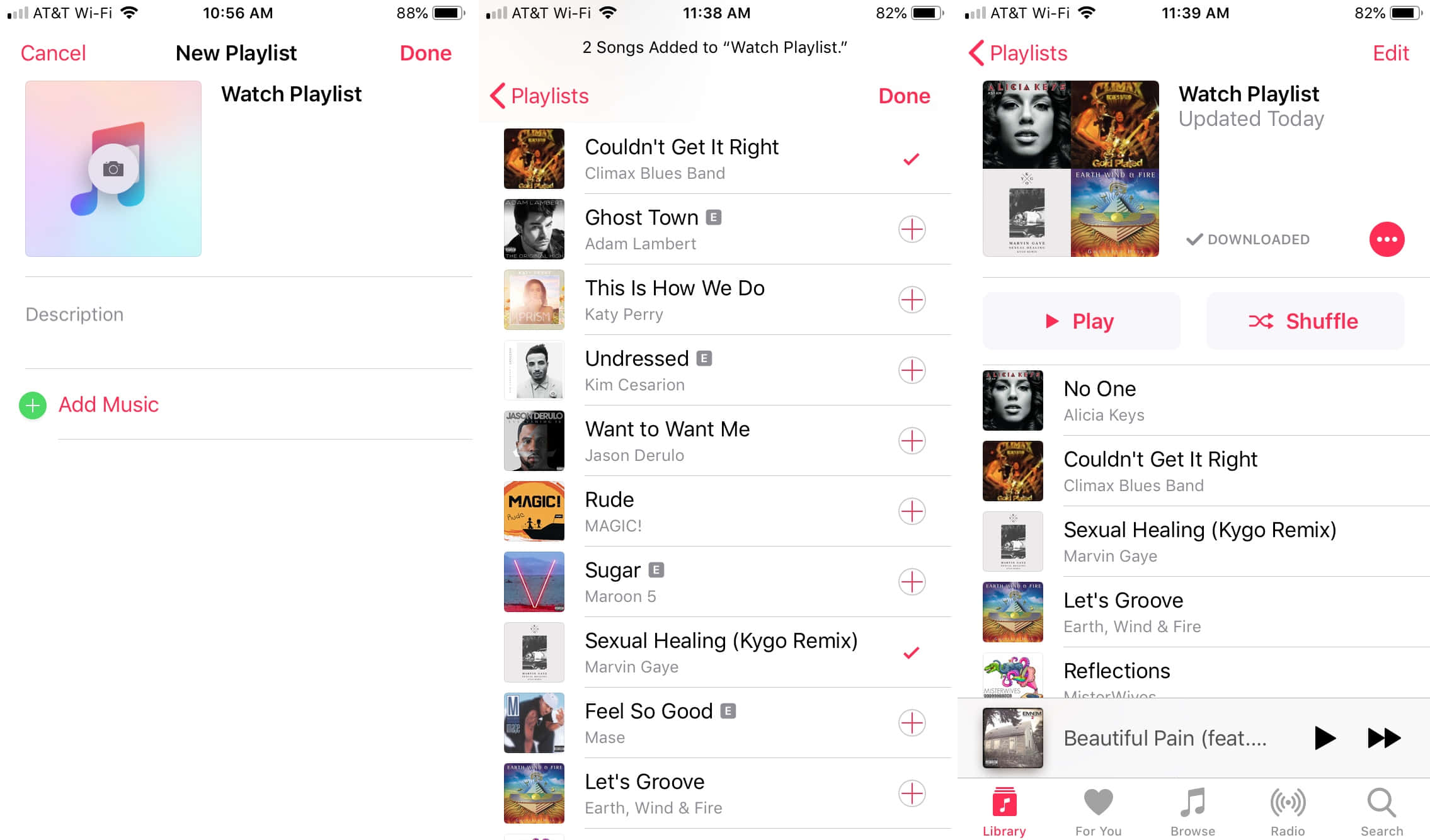 Playlist 桌布 壁紙 — iPhone 音樂應用程式介面，顯示播放清單建立、歌曲管理、專輯封面和播放控制。