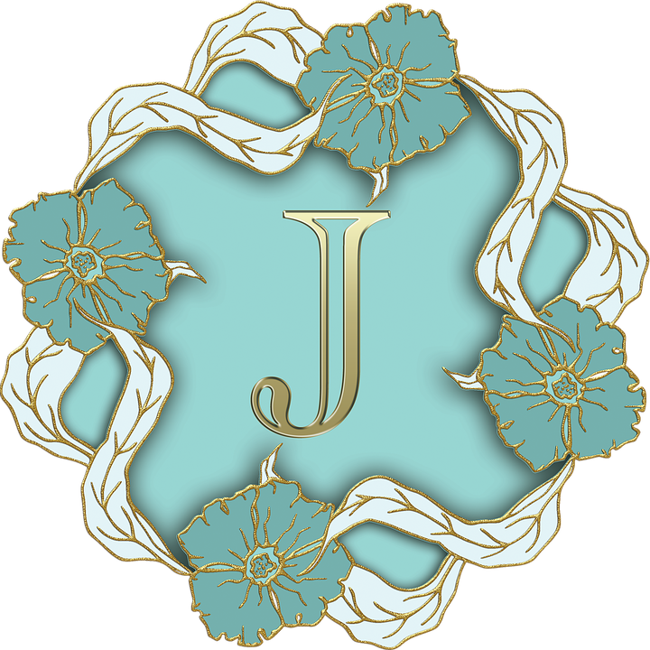 優雅花卉字母J設計 壁紙