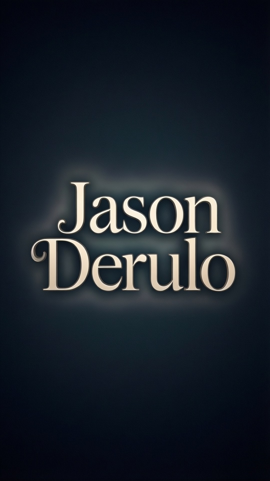 Typographic Tribute 壁紙 — Jason Derulo 的名字以優雅的奶油色字體在深海軍藍漸變背景上發光。