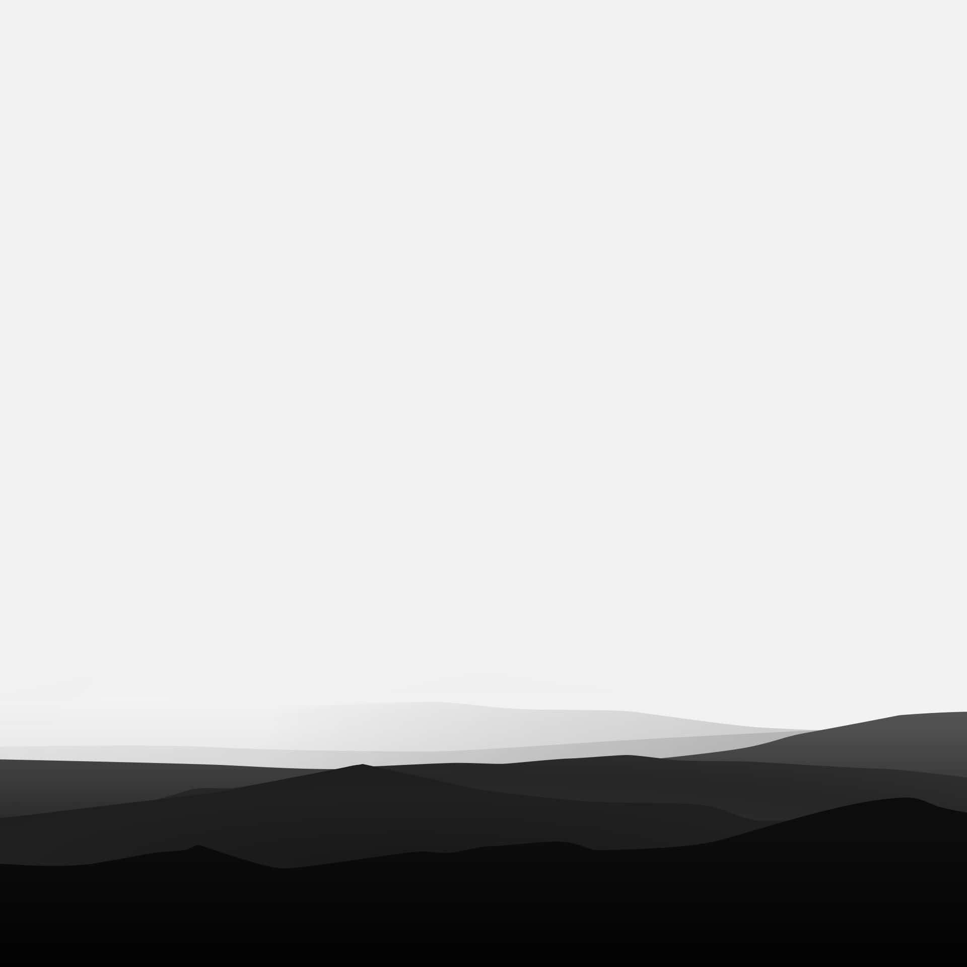 抽象極簡風景，以灰色調層疊山巒呈現。 — iPad 壁紙