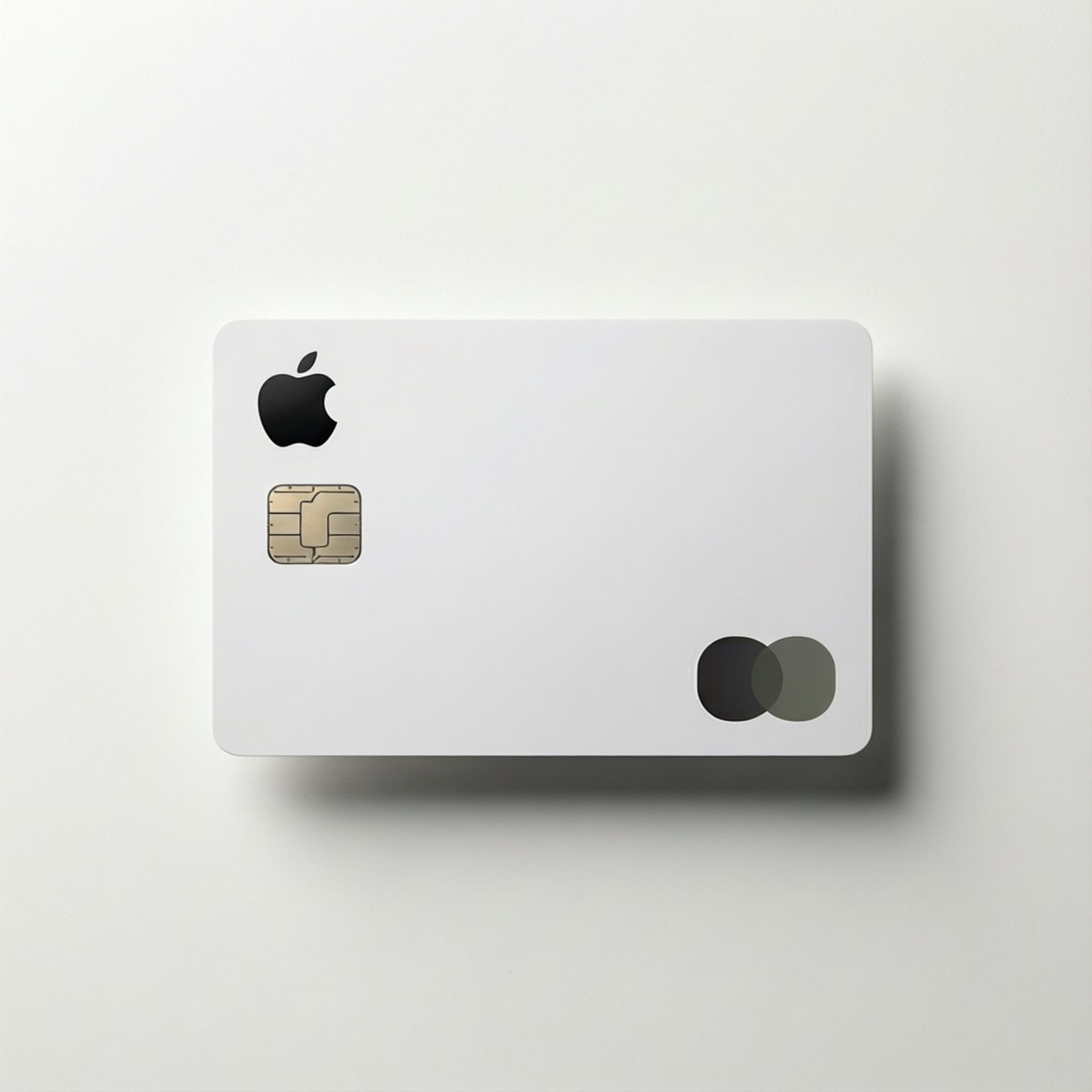 Apple品牌的Mastercard，帶有晶片，背景純白色。