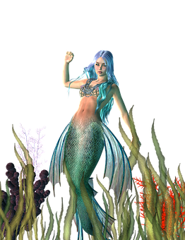 神秘美人魚在海底森林.JPG 壁紙