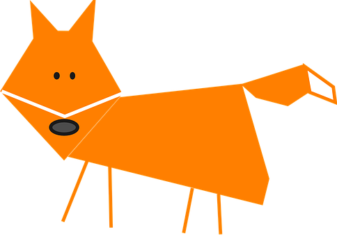 抽象橘色狐狸插畫.JPG 壁紙