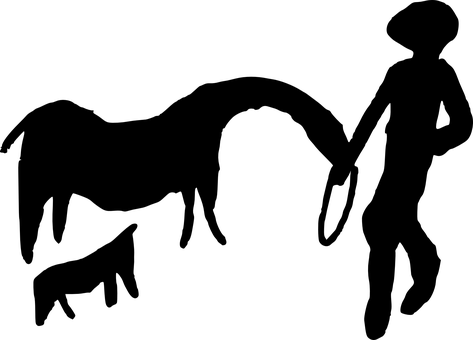 牛仔剪影於黃昏.JPG 壁紙
