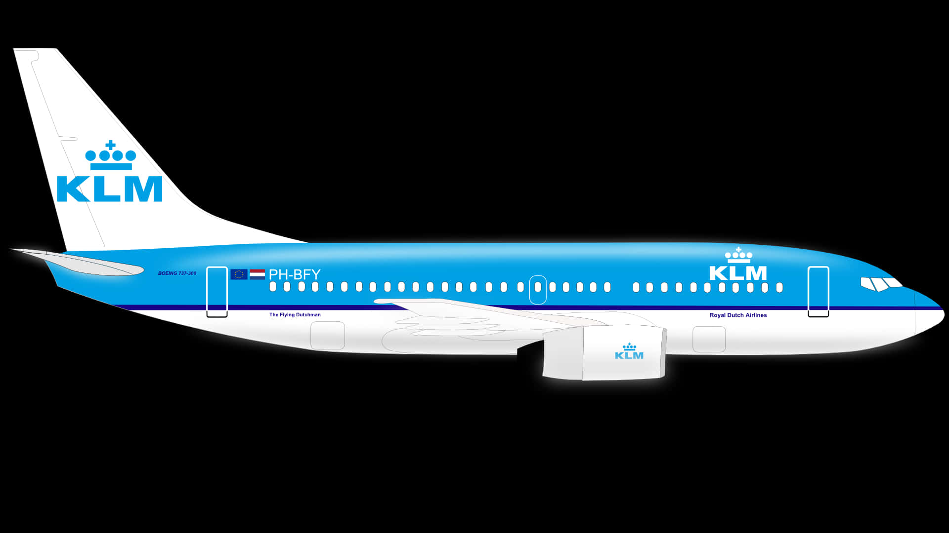K L M 飛機側面圖形 壁紙