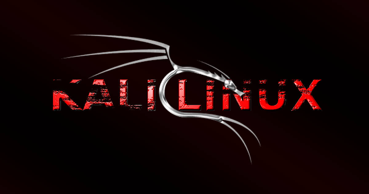 Kali Linux 桌布 壁紙 — Kali Linux 標誌在深色漸變背景上以紋理紅色發光，並帶有金屬龍剪影。