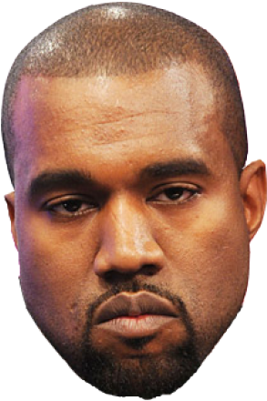 肯伊 桌布 壁紙 — Kanye West 的頭像特寫，表情嚴肅，背景透明。