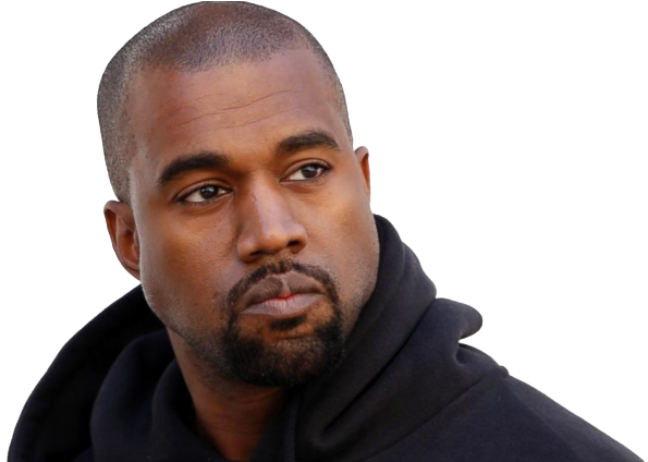 Kanye 桌布 壁紙 — Kanye West 身穿深色連帽衫，在純黑背景下近距離特寫，眼神凌厲。