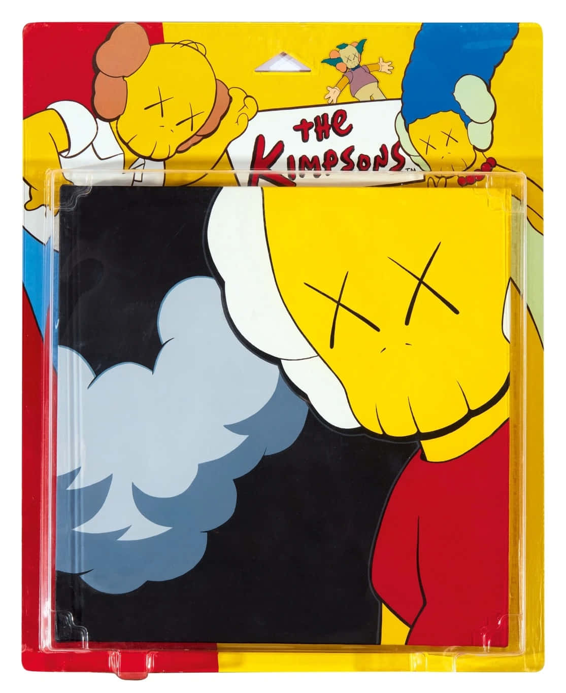 Kaws The Simpsons 桌布 壁紙 — KAWS x 辛普森家庭合作藝術作品，以明亮包裝呈現帶有 X 眼睛的黃色卡通角色。