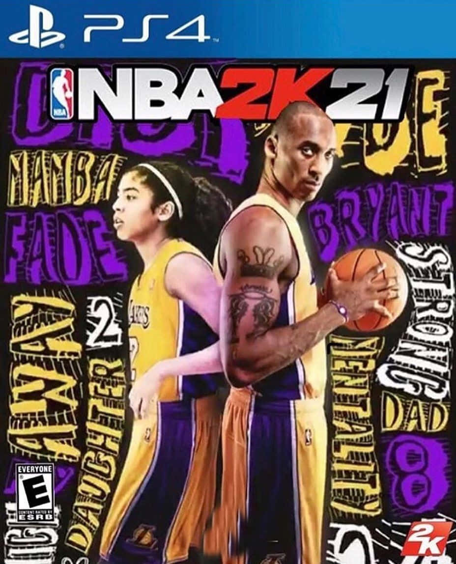 柯比布萊恩與女兒吉安娜身穿湖人球衣登上NBA 2K21電玩遊戲封面。 — NBA 壁紙