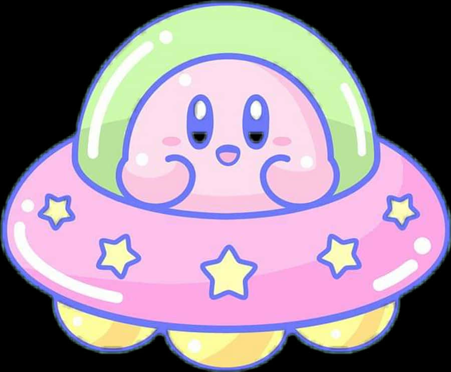 Kirby 在 UFO 風格藝術作品 壁紙