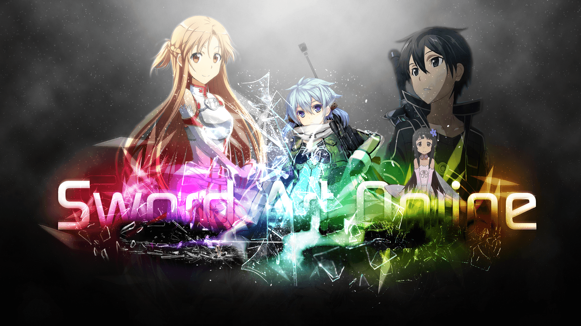 《刀劍神域》中 Kirito 與 Asuna 的絕美畫面 壁紙