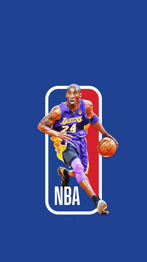 柯比·布萊恩在NBA標誌內運球。 — Jordan Logo 壁紙