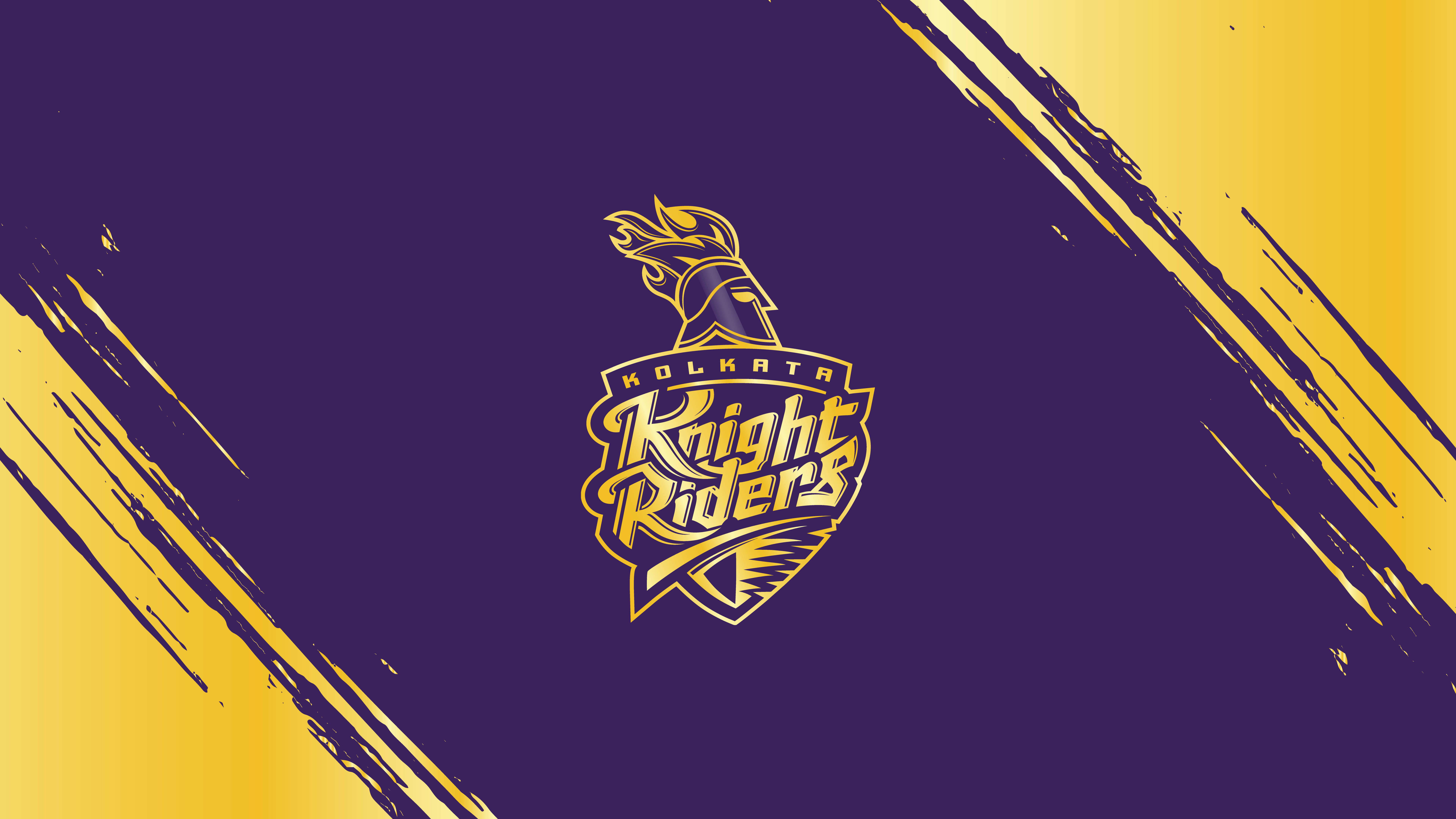 Riders 桌布 壁紙 — Kolkata Knight Riders 金色和紫色的標誌，帶有動態筆觸背景。