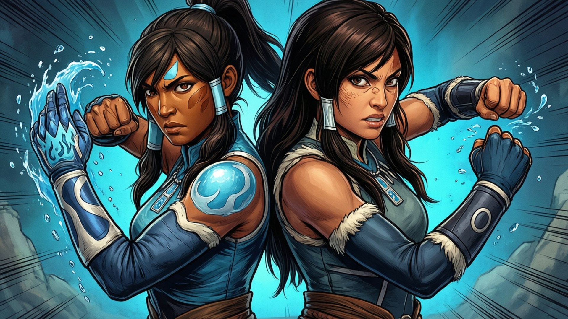 Korra 與 Asami 聯手出擊 壁紙