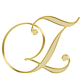 金色字母L草寫設計 壁紙