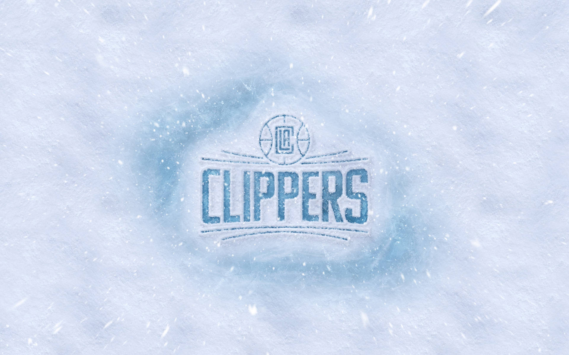 LA Clippers 標誌埋在雪中，雪花飄落 — Jordan Logo 壁紙
