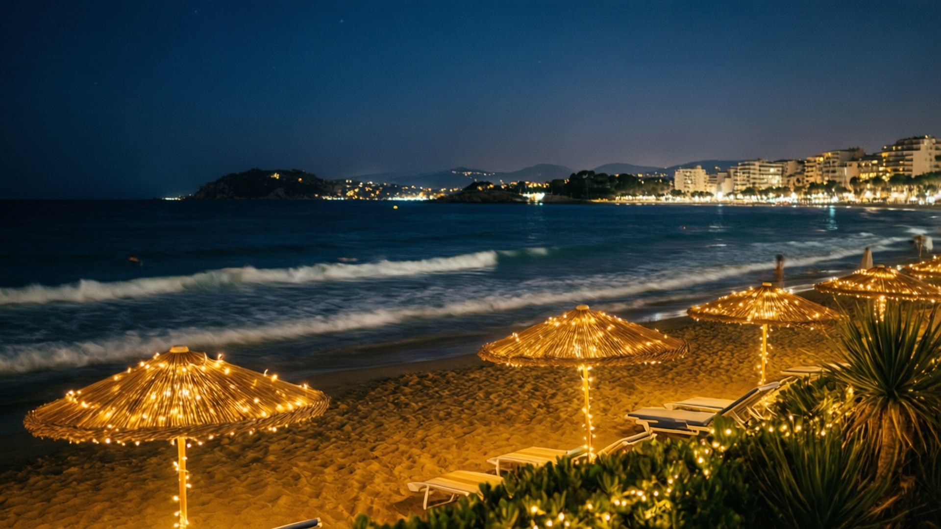 La Mer 海灘之夜 壁紙