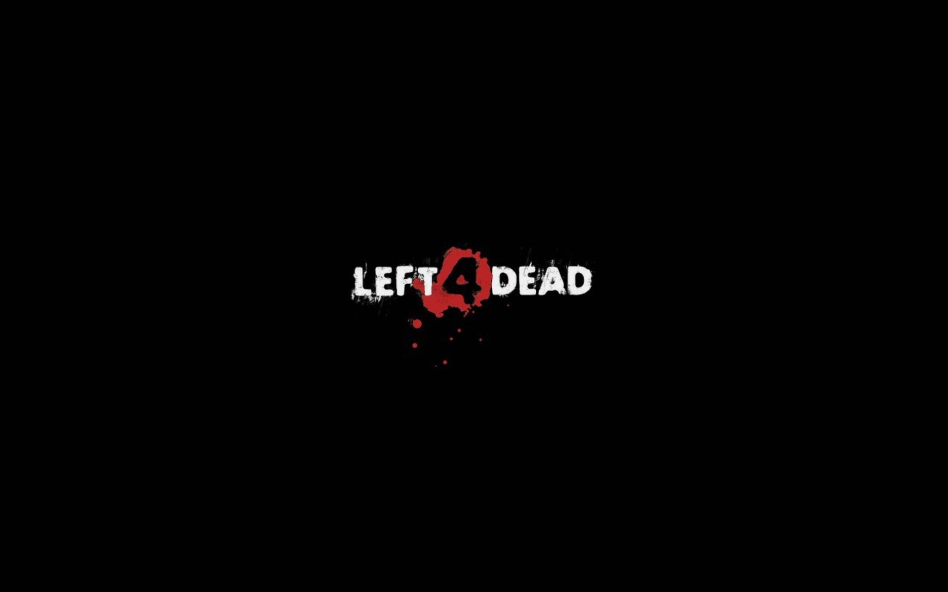 dead 桌布 壁紙 — Left 4 Dead 標誌以白色和紅色血濺在黑色背景上。