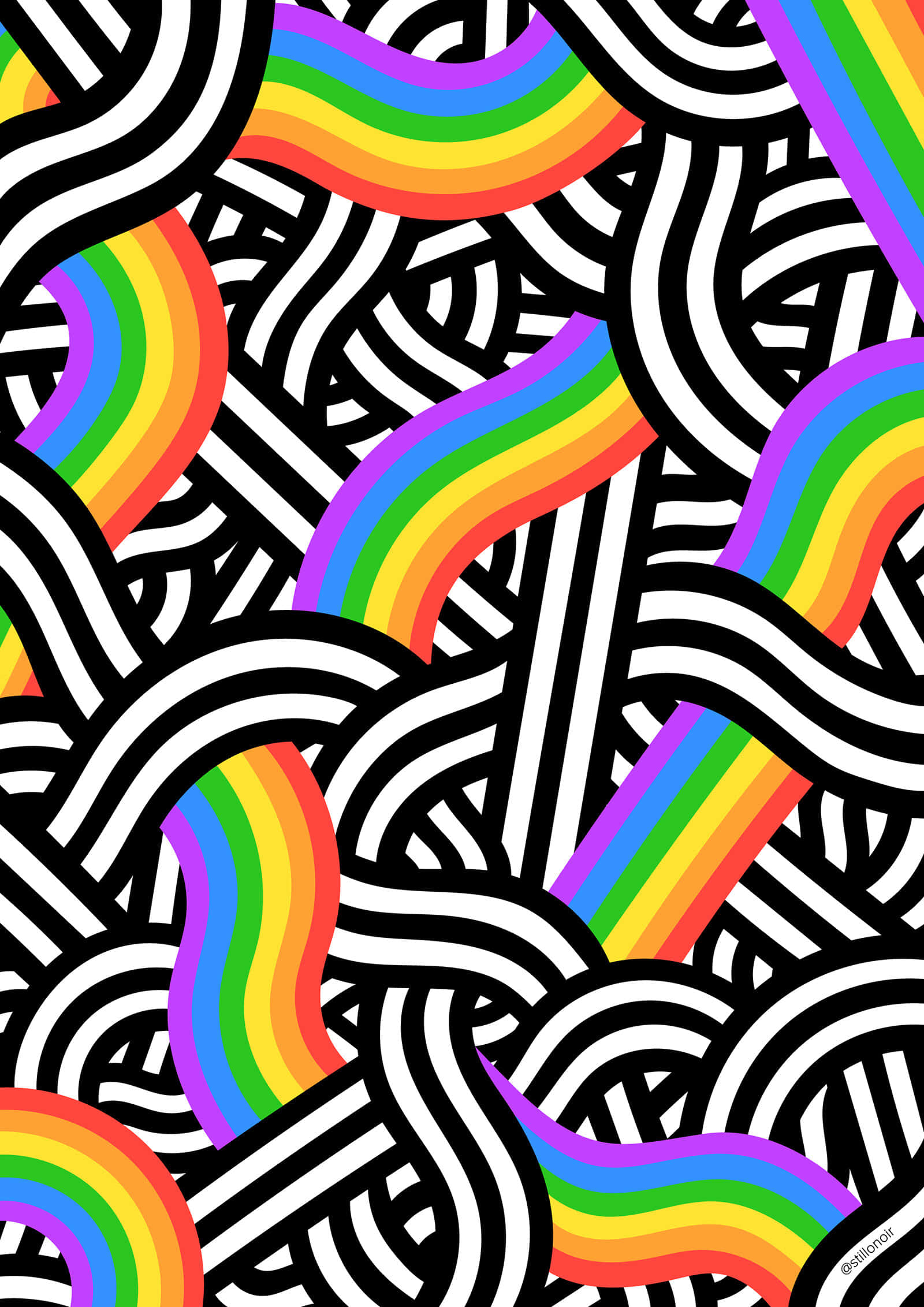 彎曲線條美學 LGBT 彩虹 壁紙