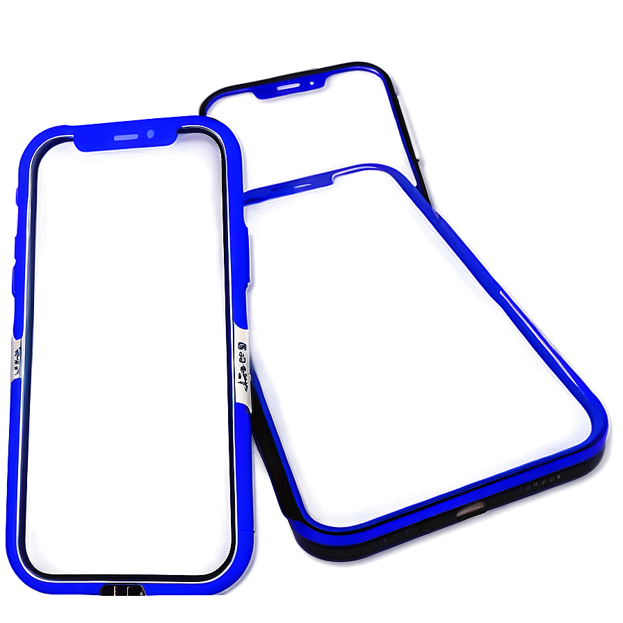 兩個藍色手機殼在藍色漸變表面上帶有發光邊緣。 — iPhone 11 壁紙